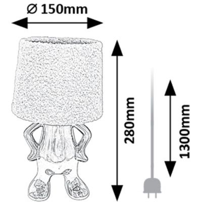 Rabalux Smurfy lampa stołowa 1x40 W srebrna-kremowa 74216