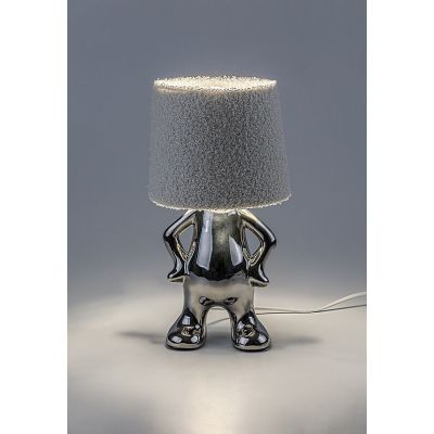 Rabalux Smurfy lampa stołowa 1x40 W srebrna-kremowa 74216