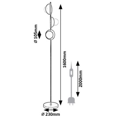 Rabalux Jules lampa stojąca 3x5 W biała-czarna 74223