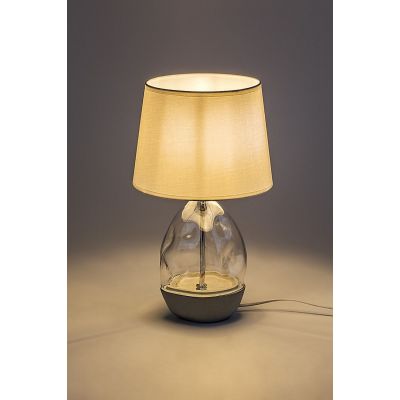 Rabalux Apolonia lampa stołowa 1x40 W biała-przezroczysta 74227