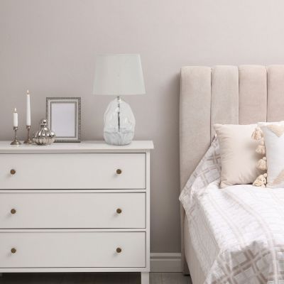 Rabalux Apolonia lampa stołowa 1x40 W biała-przezroczysta 74227