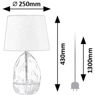 Rabalux Apolonia lampa stołowa 1x40 W biała-przezroczysta 74227