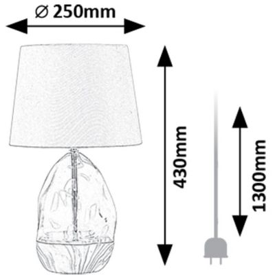 Rabalux Apolonia lampa stołowa 1x40 W przezroczysta-popielata 74228