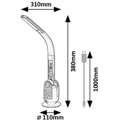 Rabalux Figen lampka RGB 1x5 W biała-czarna 74230