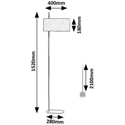 Rabalux Narmin lampa stojąca 1x40 W czarna-beżowa 74240