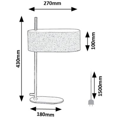 Rabalux Narmin lampa stołowa 1x40 W czarna-beżowa 74241
