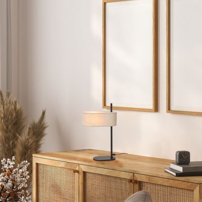 Rabalux Narmin lampa stołowa 1x40 W czarna-beżowa 74241