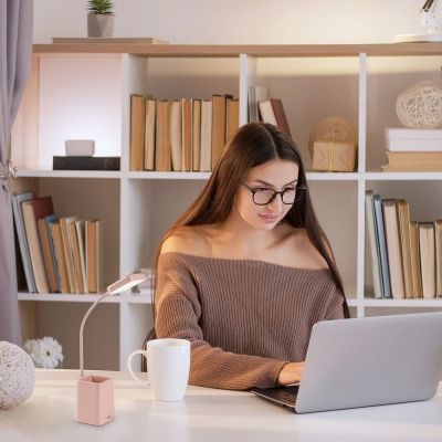 Rabalux Arvid lampa biurkowa 1x6 W biała-różowa 74245