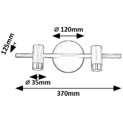 Rabalux Kadir kinkiet 2x6 W czarny-przezroczysty-złoty 75041