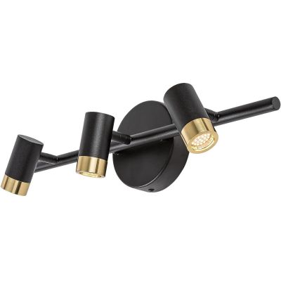 Rabalux Kadir kinkiet 3x9 W czarny-przezroczysty-złoty 75042