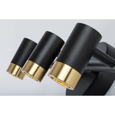 Rabalux Kadir kinkiet 3x9 W czarny-przezroczysty-złoty 75042