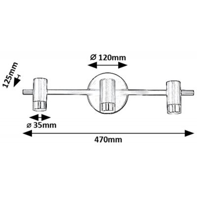 Rabalux Kadir kinkiet 3x9 W czarny-przezroczysty-złoty 75042