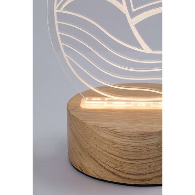 Rabalux Akali lampa stołowa 1x2w LED przezroczysty/drewno 76001