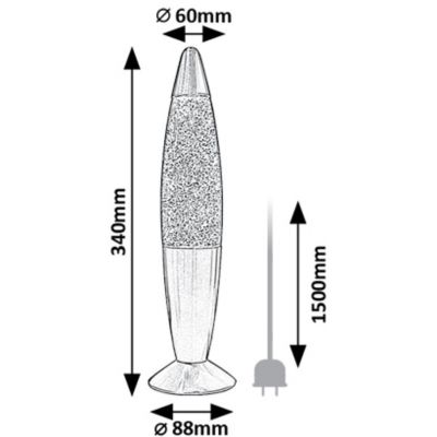 Rabalux Glitter Rainbow2 lampa stołowa 1x25 W multikolor 76008