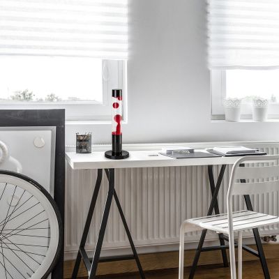 Rabalux Lavastic lampa stołowa 1x25 W czarna-przezroczysta-czerwona 76028