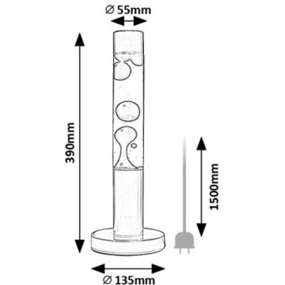 Rabalux Lavastic lampa stołowa 1x25 W czarna-przezroczysta-czerwona 76028