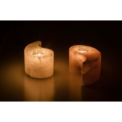 Rabalux Soluna świecznik z soli kamiennej biały-pomarańczowy 76035