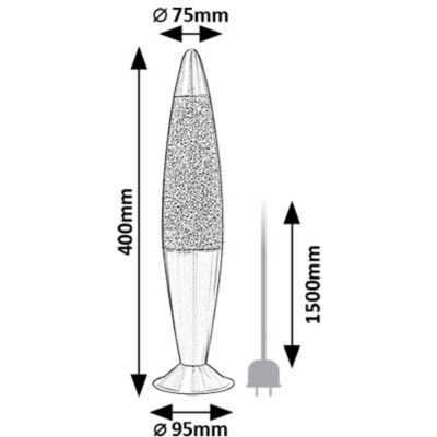 Rabalux Glitter2 lampa stołowa 1x25 W przezroczysta-fioletowa-srebrna 76115