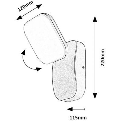 Rabalux Odiel kinkiet zewnętrzny 1x12 W czarny 77057