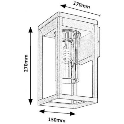 Rabalux Zernest kinkiet zewnętrzny 1x15 W czarny 77085