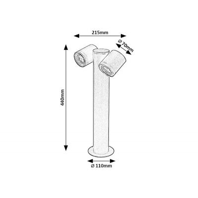 Rabalux Enol lampa stojąca zewnętrzna 2x35 W czarna 77113