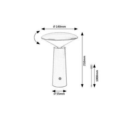 Rabalux Polperro lampa solarna stołowa 1x3 W biały 77146