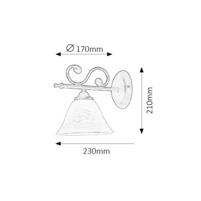 Rabalux Dorothea kinkiet 1x40 W czarny 7771