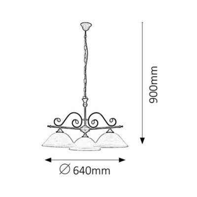 Rabalux Dorothea lampa wisząca 3x60 W biała-czarna 7773