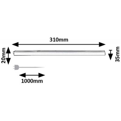 Rabalux Bareg lampa podszafkowa 1x4 W biała-czarna 78012