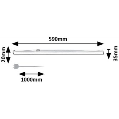 Rabalux Bareg lampa podszafkowa 1x8 W biała-czarna 78013