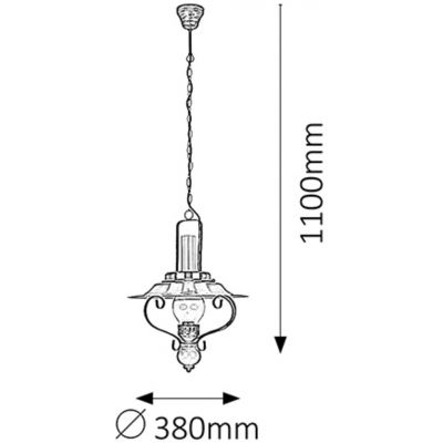 Rabalux Enna lampa wisząca 1x60 W czarna-miedź 7870