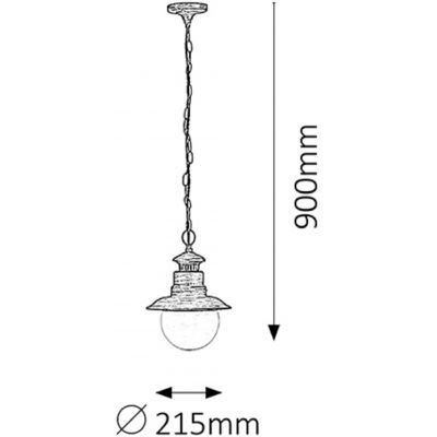 Rabalux Odessa lampa wisząca zewnętrzna 1x60 W brązowa 8164