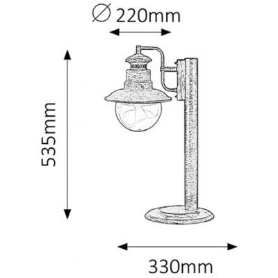 Rabalux Odessa lampa stojąca zewnętrzna 1x60 W brązowa 8165