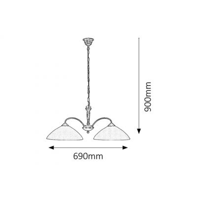 Rabalux Regina lampa wisząca 2x60W mosiądz/kremowa 8177