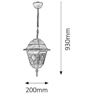 Rabalux Monaco lampa wisząca zewnętrzna 1x60 W brązowa 8184