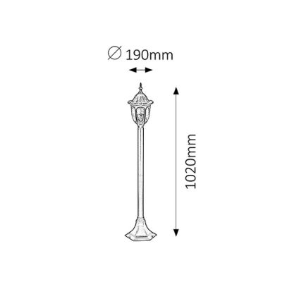 Rabalux Milano lampa stojąca zewnętrzna 1x60 W czarna 8345