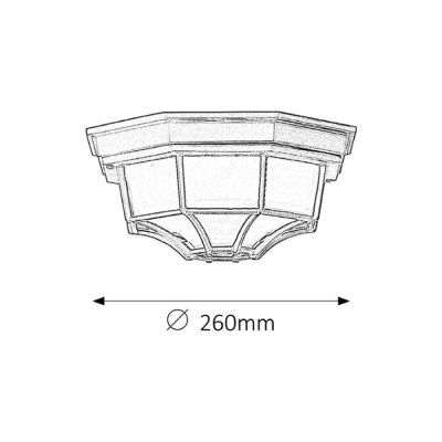 Rabalux Milano lampa podsufitowa zewnętrzna 1x100 W czarna 8346