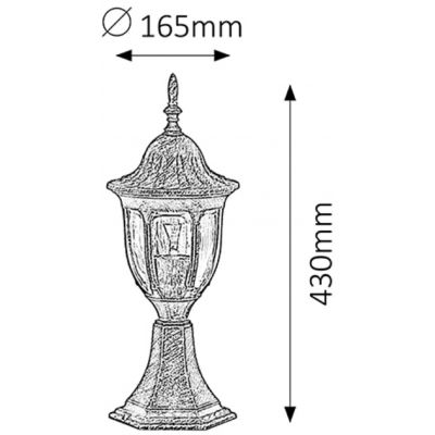 Rabalux Milano lampa stojąca zewnętrzna 1x60 W złota 8373