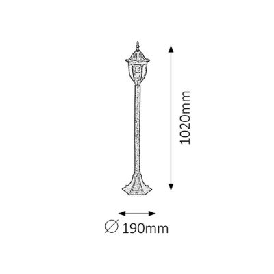 Rabalux Milano lampa stojąca zewnętrzna 1x60 W złota 8375