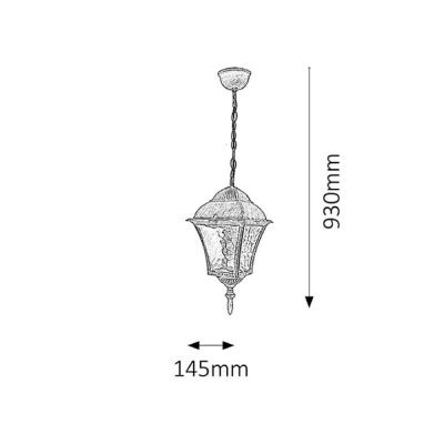 Rabalux Toscana lampa wisząca zewnętrzna 1x60 W złota 8394