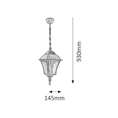 Rabalux Toscana lampa wisząca zewnętrzna 1x60 W srebrna 8399