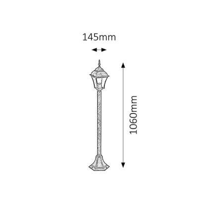 Rabalux Toscana lampa stojąca zewnętrzna 1x60 W srebrna 8400