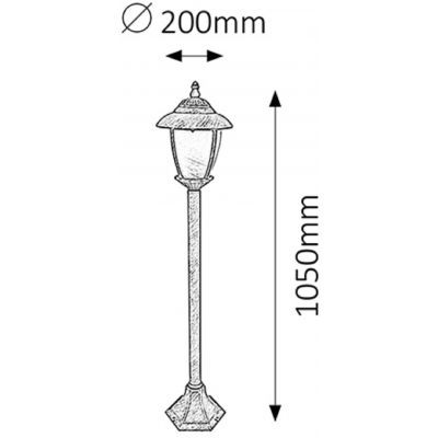 Rabalux Madrid lampa stojąca zewnętrzna 1x60 W złota 8480