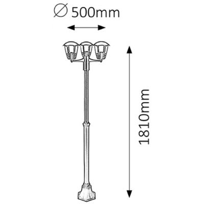 Rabalux Marseille lampa stojąca zewnętrzna 3x60 W czarna 8569