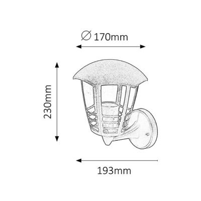Rabalux Marseille kinkiet zewnętrzny 1x60 W czarny 8618