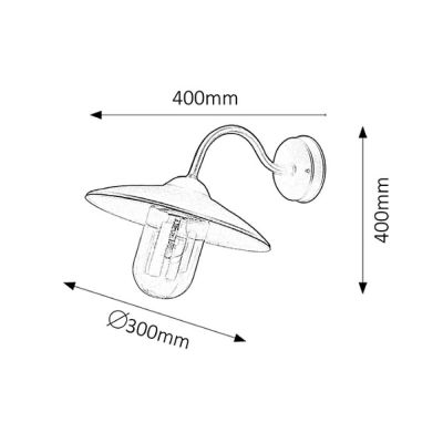 Rabalux Vigo kinkiet zewnętrzny 1x60 W czarny 8686