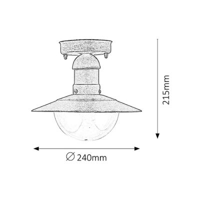 Rabalux Oslo lampa podsufitowa zewnętrzna 1x60 W złota 8736