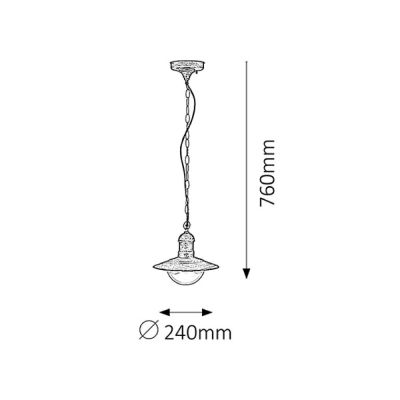 Rabalux Oslo lampa wisząca zewnętrzna 1x60 W złota 8737