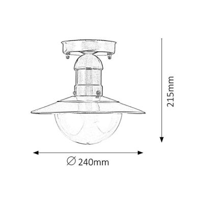 Rabalux Oslo lampa podsufitowa zewnętrzna 1x60 W chrom 8763