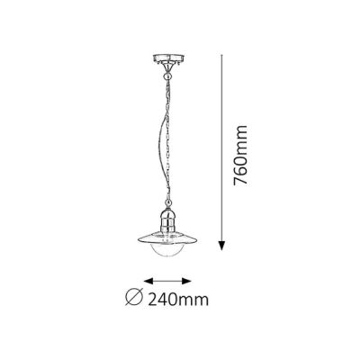 Rabalux Oslo lampa wisząca zewnętrzna 1x60 W chrom 8764